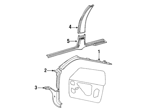 1984 Buick Century Sill Plate, Rear Diagram for 20312883
