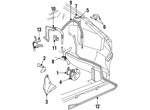 1997 Cadillac Catera Power Steering Pump Diagram for 90573227