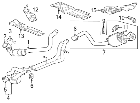 2023 Cadillac Escalade ESV Exhaust Components Diagram