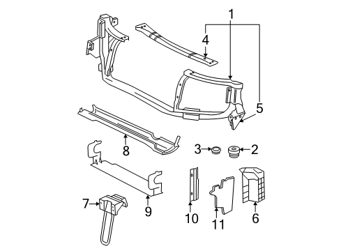 2004 Chevy Trailblazer Radiator Support Diagram