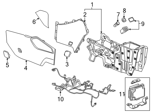 2022 Chevy Blazer Center Console Diagram