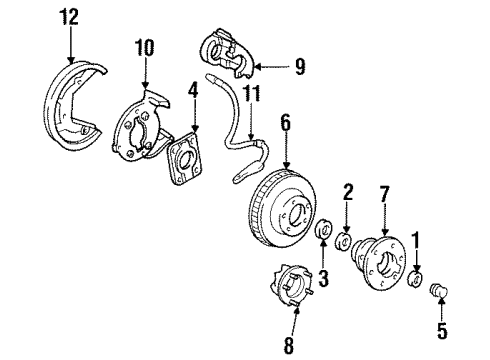 1994 GMC C3500 Front Brakes Diagram