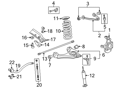 2007 Chevy Silverado 1500 Knuckle, Driver Side Diagram for 25850470