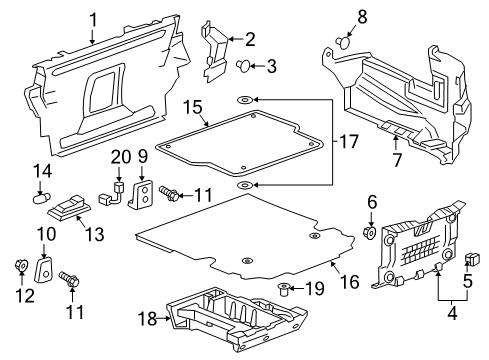 2022 Chevy Camaro Interior Trim - Rear Body Diagram