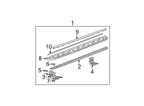 2006 Chevy Trailblazer EXT Exterior Trim - Pillars, Rocker & Floor Diagram