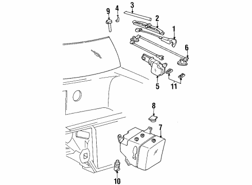 1999 Pontiac Bonneville Wiper & Washer Components Diagram