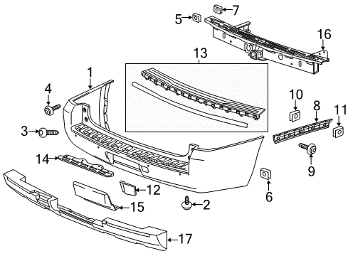 2020 Chevy Suburban Rear Bumper Diagram