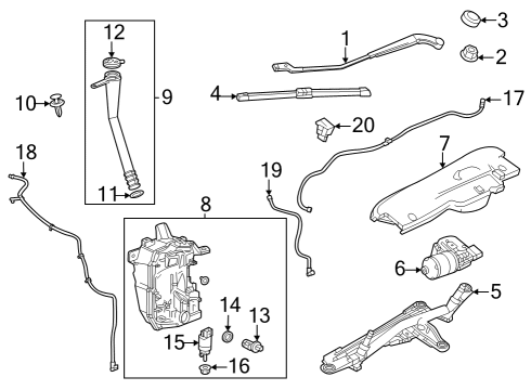 2024 Chevy Trax Washer Reservoir Diagram for 42734789