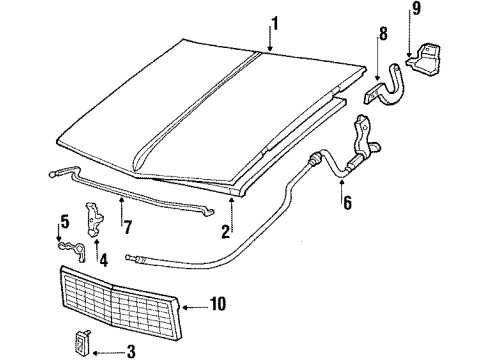 1987 Chevy Chevette Emblem, Front Diagram for 14091796