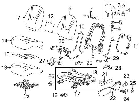 2012 Chevy Volt Driver Seat Components Diagram