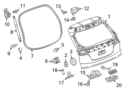 2022 Chevy Bolt EUV Lock Actuator Diagram for 13542622
