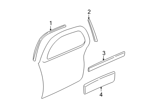 2004 Buick Regal Exterior Trim - Rear Door Diagram