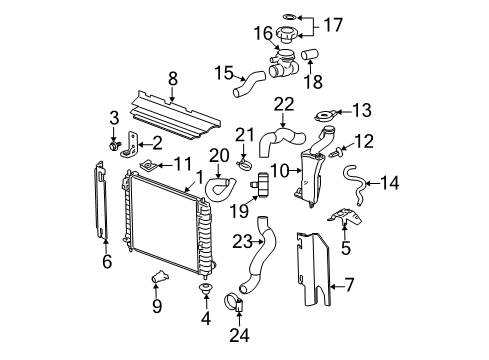 2010 Chevy HHR Radiator & Components Diagram