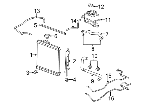 2009 Hummer H3 Radiator & Components Diagram