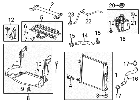 2017 Cadillac CTS Radiator & Components Diagram