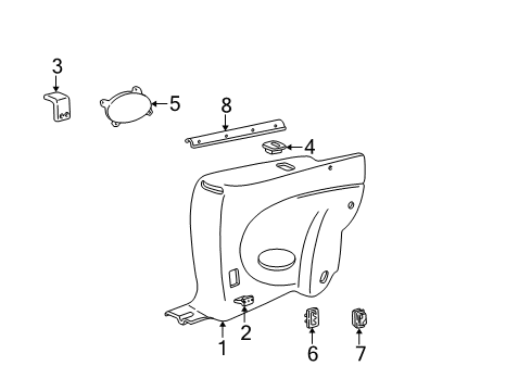 1999 Pontiac Sunfire Interior Trim - Quarter Panels Diagram