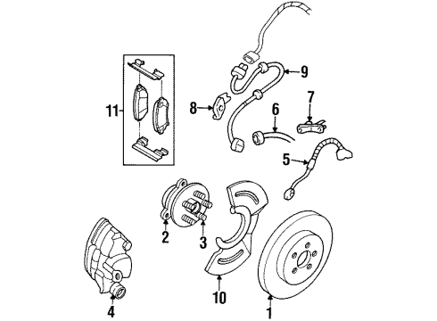 1998 Cadillac DeVille Brake Components Diagram