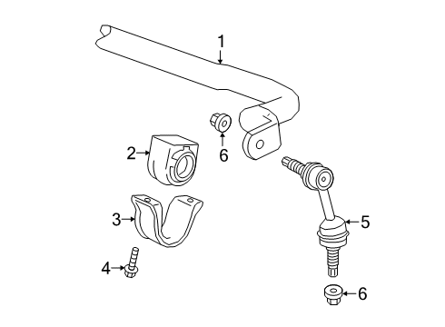 2023 Chevy Silverado 1500 Stabilizer Bar & Components - Front Diagram
