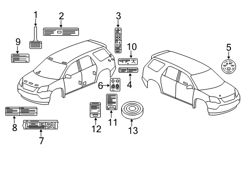 2012 Buick Enclave Information Labels Diagram