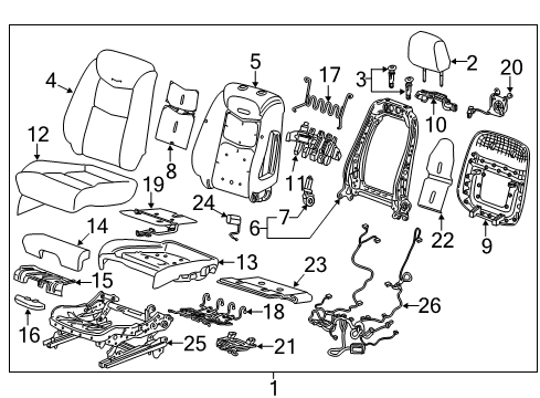 2017 Cadillac XT5 Support Spring, Front Upper Diagram for 23243909