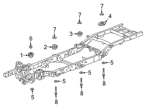 2015 Chevy Silverado 1500 Body Mounting - Frame Diagram