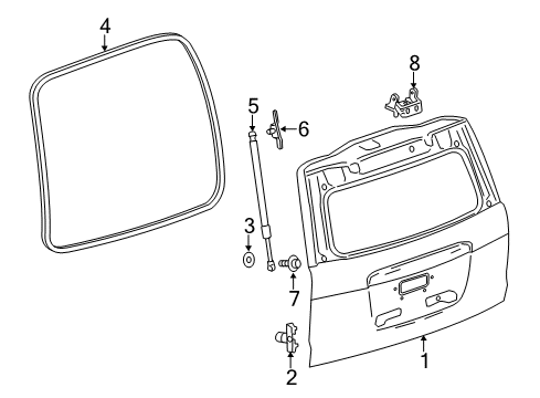 2017 GMC Yukon Gate & Hardware Diagram