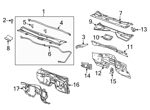 2015 Chevy Silverado 1500 Cab Cowl Diagram