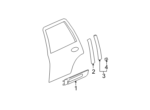 2006 GMC Envoy XL Exterior Trim - Rear Door Diagram