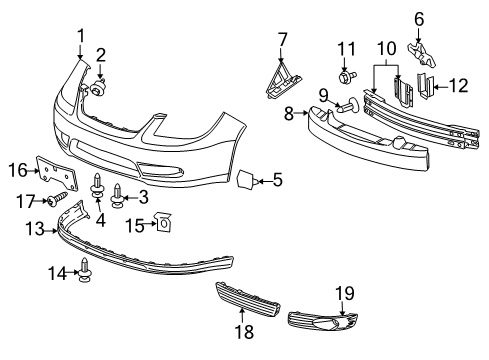 2008 Pontiac G5 Front Bumper Diagram