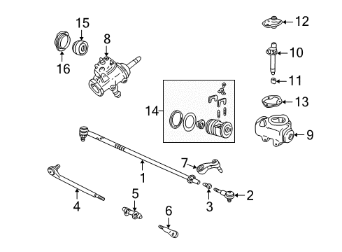 1998 GMC C3500 P/S Pump & Hoses, Steering Gear & Linkage Diagram 2 - Thumbnail