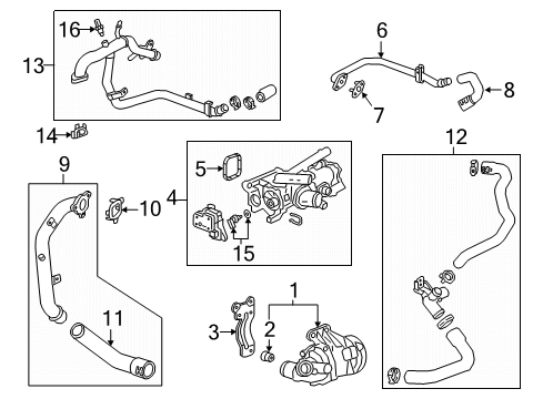 2020 Cadillac XT5 Fan Assembly Retainer Diagram for 23336317
