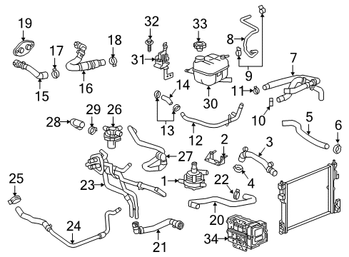 2017 Cadillac CT6 Hose Clamp Diagram for 11611503