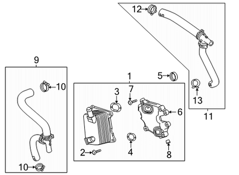 2022 Cadillac CT4 Oil Cooler Diagram for 12699975