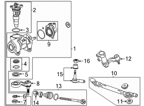 2023 GMC Sierra 2500 HD Steering Column & Wheel, Steering Gear & Linkage Diagram