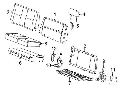 2012 Chevy Silverado 2500 HD Rear Seat Components Diagram