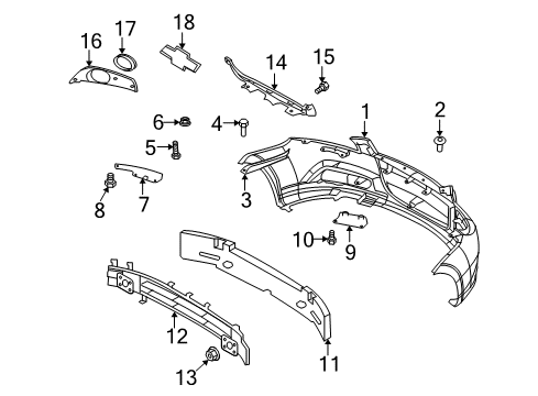 2010 Chevy Aveo5 Front Bumper Diagram