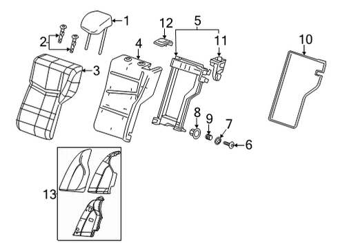 2022 Cadillac CT5 Rear Seat Components Diagram