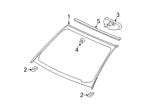 2005 Chevy Equinox Windshield Glass, Reveal Moldings Diagram
