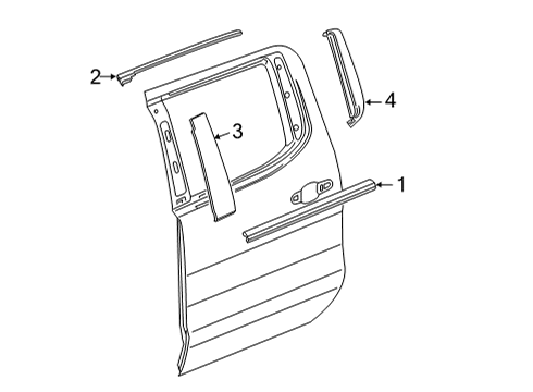 2021 Chevy Silverado 2500 HD Exterior Trim - Rear Door Diagram