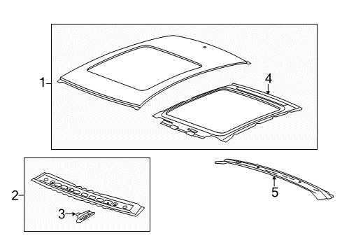 2014 Cadillac XTS Roof & Components Diagram 1 - Thumbnail