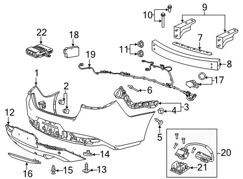 2017 Chevy SS Rear Bumper Diagram