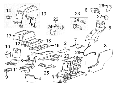 2012 GMC Acadia Rear Console Diagram