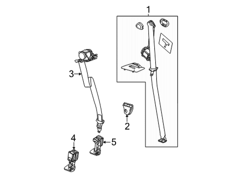 2022 GMC Yukon Rear Seat Belts Diagram 3 - Thumbnail