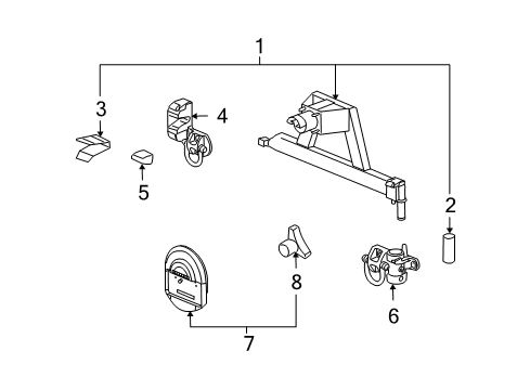 2006 Hummer H2 Carrier & Components - Spare Tire Diagram