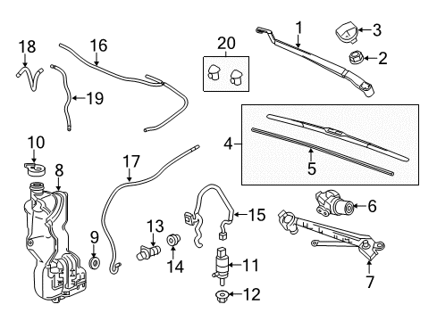 2016 Cadillac CT6 Wiper Motor Diagram for 23368170