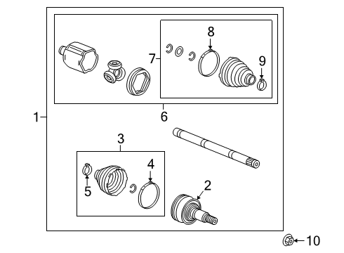 2023 Chevy Silverado 1500 Axle Components - Front Diagram
