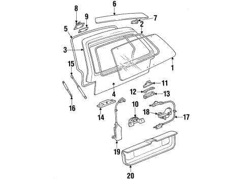 1991 Oldsmobile Cutlass Cruiser Lock Cylinder, Rear Diagram for 12507405