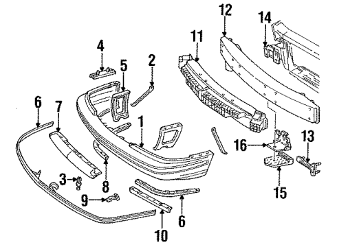 1994 Chevy Lumina Front Bumper Diagram 2 - Thumbnail