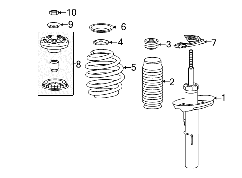 2019 Cadillac XTS Struts & Components - Front Diagram
