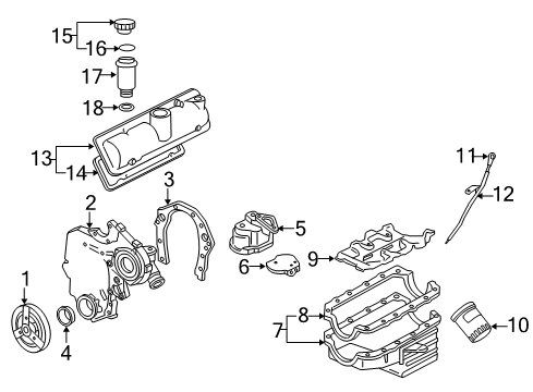 2006 Pontiac Montana Engine Parts & Mounts, Timing, Lubrication System Diagram 2 - Thumbnail